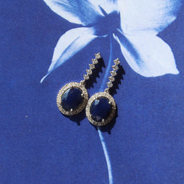 Aretes Valeria, Zafiro y diamante
