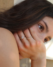 Anillo Rocío, diamante biselado