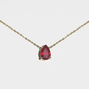 Collar con rubí gota