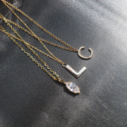 Collar con diamante de laboratorio, corte Marquise