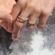 Anillo doble, con diamantes