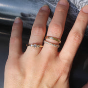 Anillo doble, con diamantes