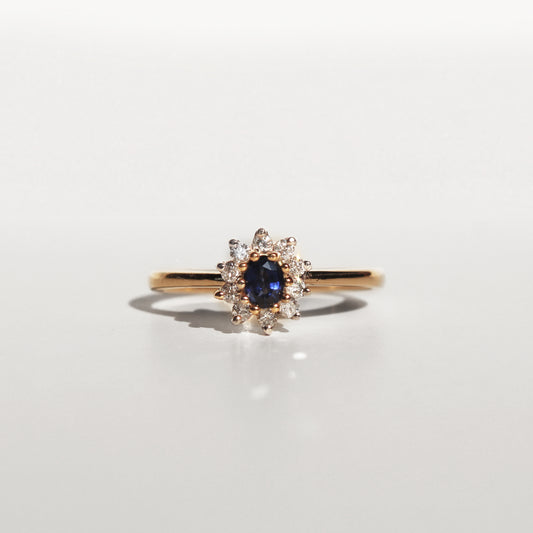 Anillo con halo de diamantes, tamaño pequeño