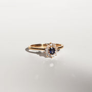 Anillo con halo de diamantes, tamaño pequeño