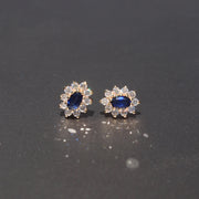 Aretes Martha, zafiro + diamantes