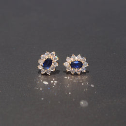 Aretes Martha, zafiro + diamantes