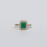 Anillo Mafer: esmeralda + diamante