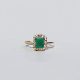 Anillo Mafer: esmeralda + diamante