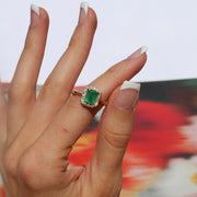 Anillo Mafer: esmeralda + diamante