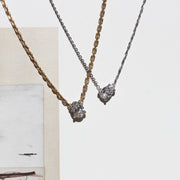 Collar con diamante gota, lab-grown