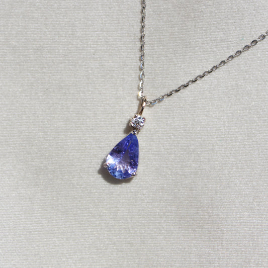 Collar de piedra gota y diamante