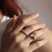 Anillo compromiso a dos piedras