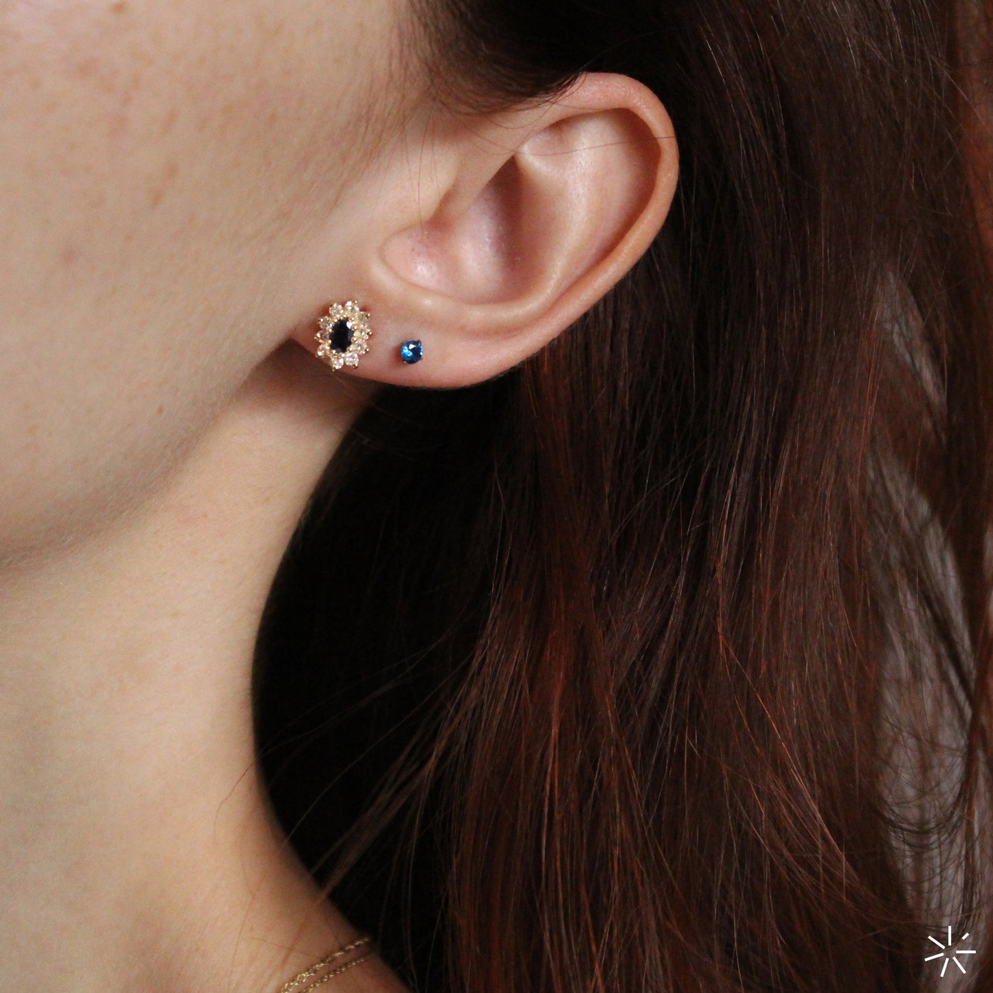 Aretes de halo de diamantes