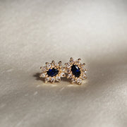 Aretes de halo de diamantes