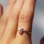 Anillo Rosa - Zafiro y perla