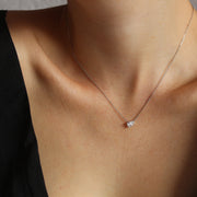 Collar con diamante gota, lab-grown