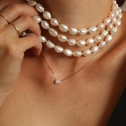 Collar con diamante gota, lab-grown