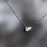 Collar con diamante gota, lab-grown