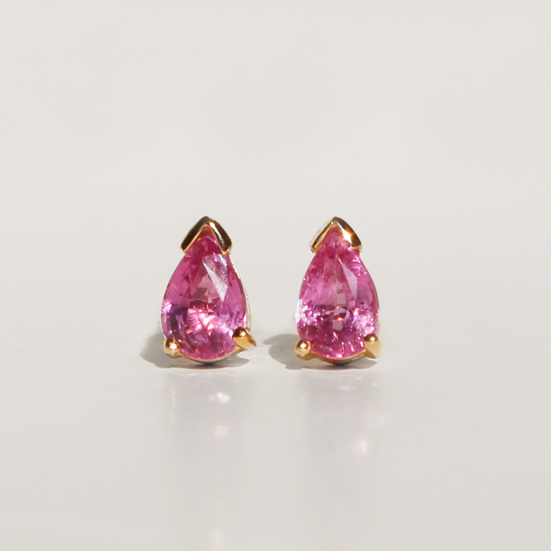 Aretes de zafiro rosa